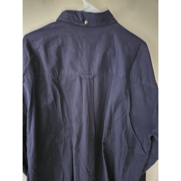 GANT Shirt Size 2XL XXLT Tall Men's Navy Blue Solid Oxford Button Down - Picture 6 of 6